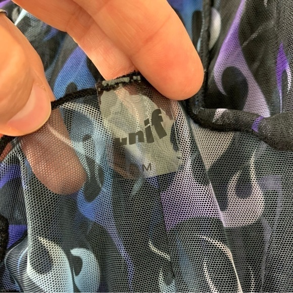 Unif Desire Flame Mesh Semi Sheer Long Sleeve Top Size medium - Picture 12 of 14